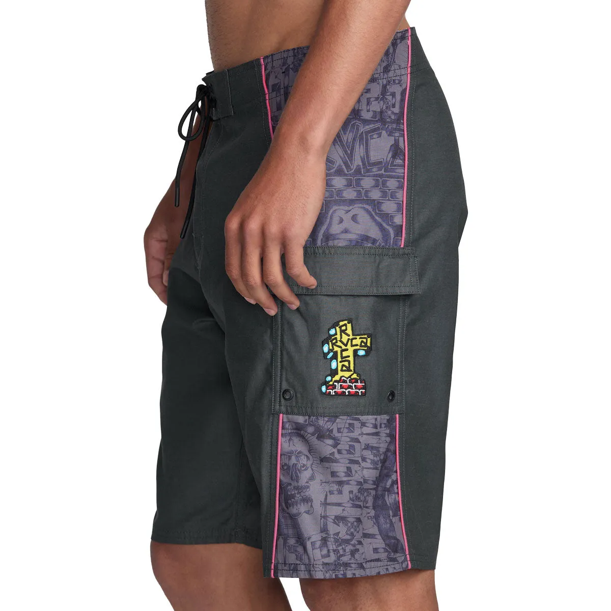 Quality Material Sleek Cut RVCA Jesse Barba 21 Boardshorts - Black