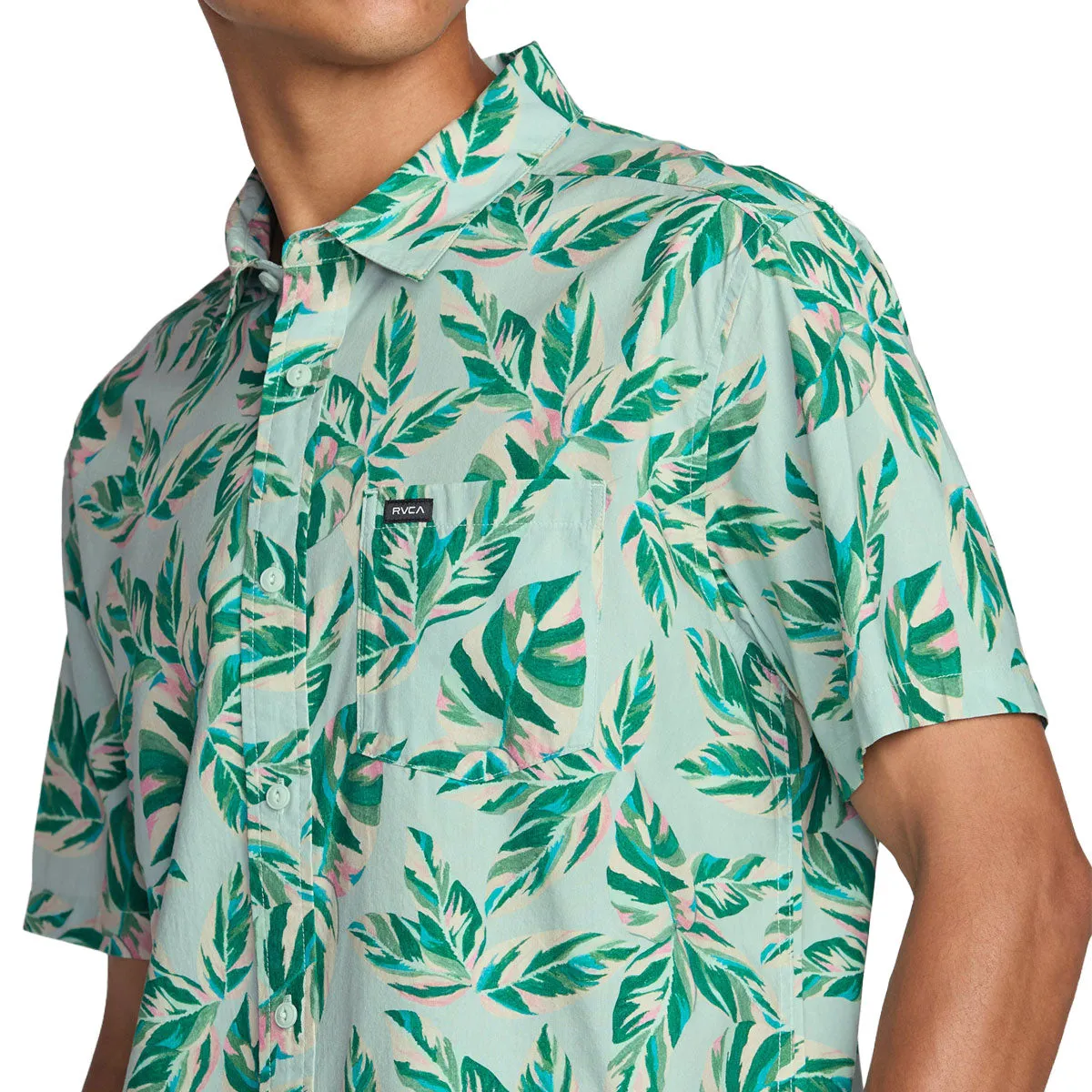 RVCA Morning Glory Shirt - Green Tea Brushed Inner Lining