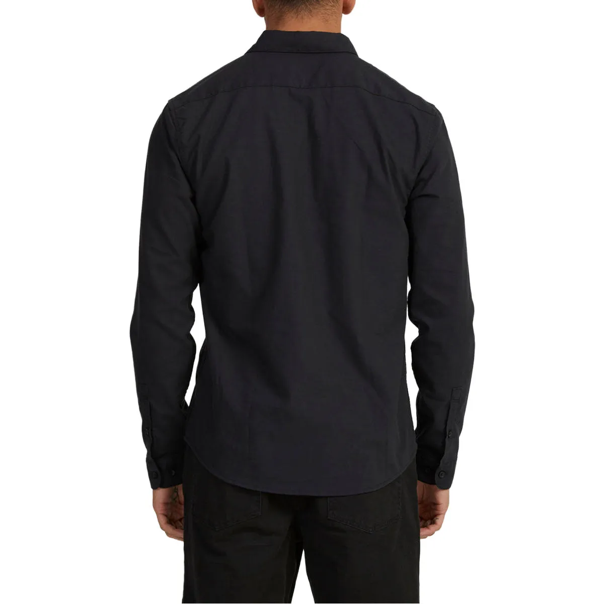 Quick Release Placket RVCA Thatll Do Stretch Long Sleeve Woven Shirt - Black