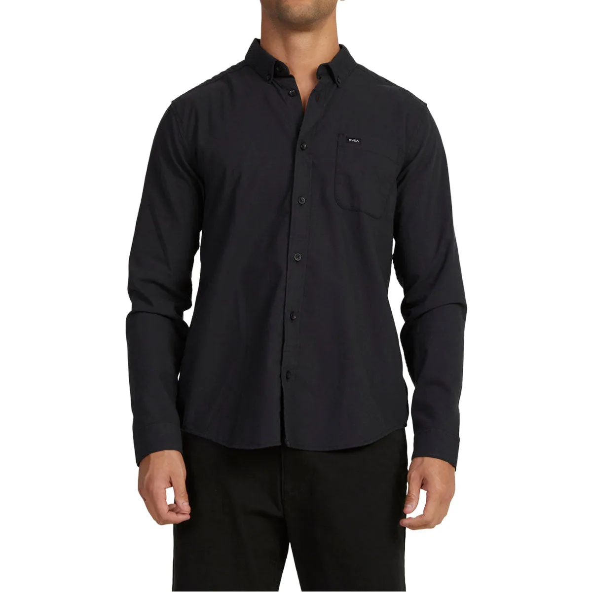 Ombre look RVCA Thatll Do Stretch Long Sleeve Woven Shirt - Black