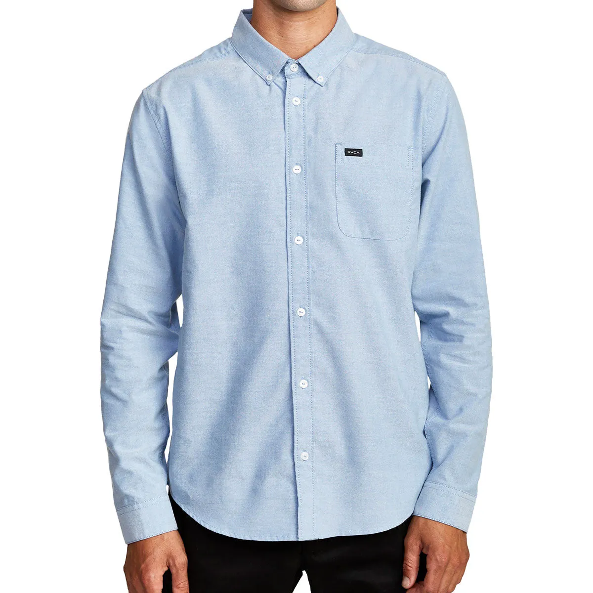 vacation wear RVCA Thatll Do Stretch Long Sleeve Woven Shirt - Oxford Blue