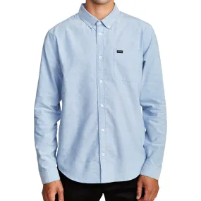 RVCA Thatll Do Stretch Long Sleeve Woven Shirt - Oxford Blue Seamless Shoulder Chic Ensemble
