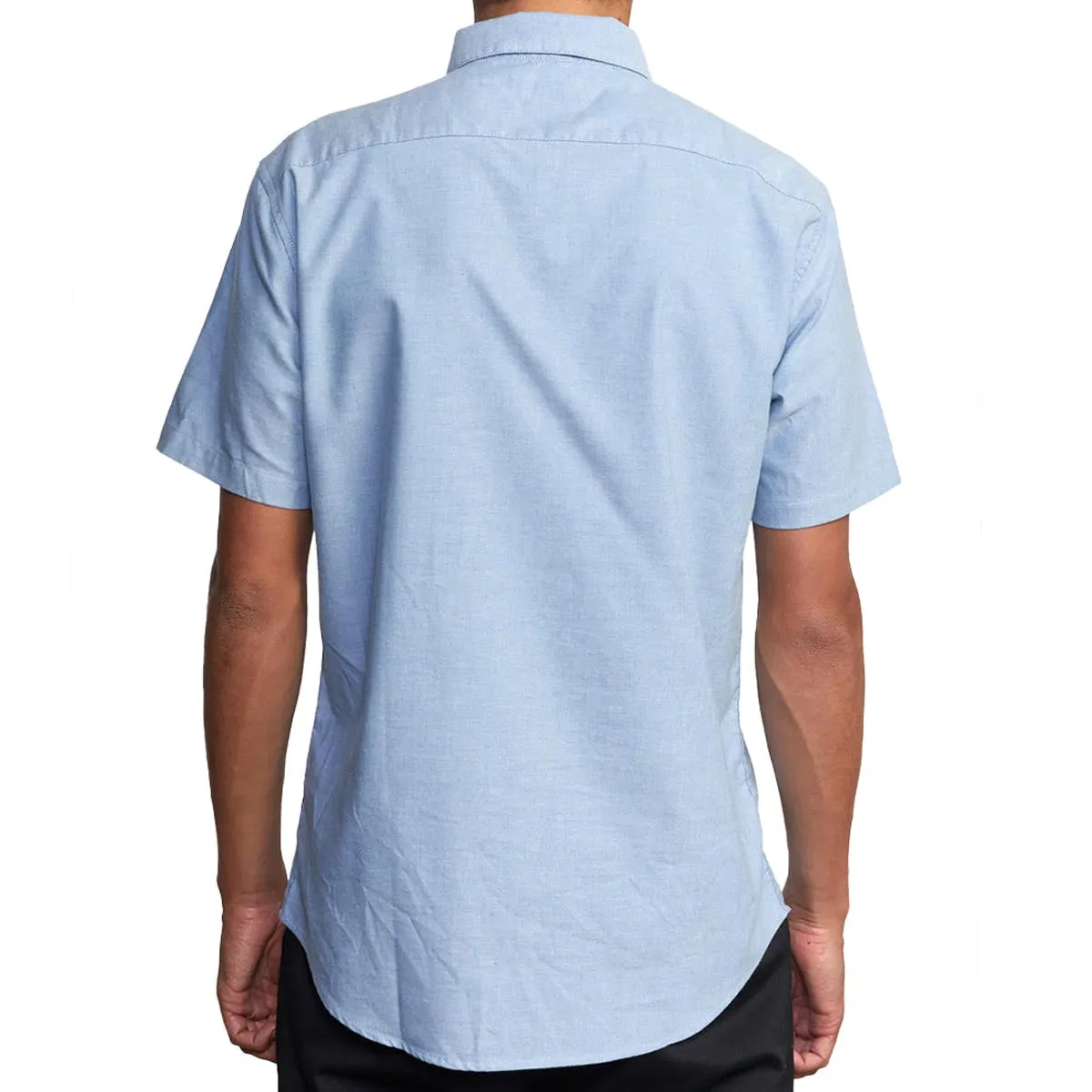 RVCA Thatll Do Stretch Shirt - Oxford Blue 2 Winter Fashion Stylish Detail