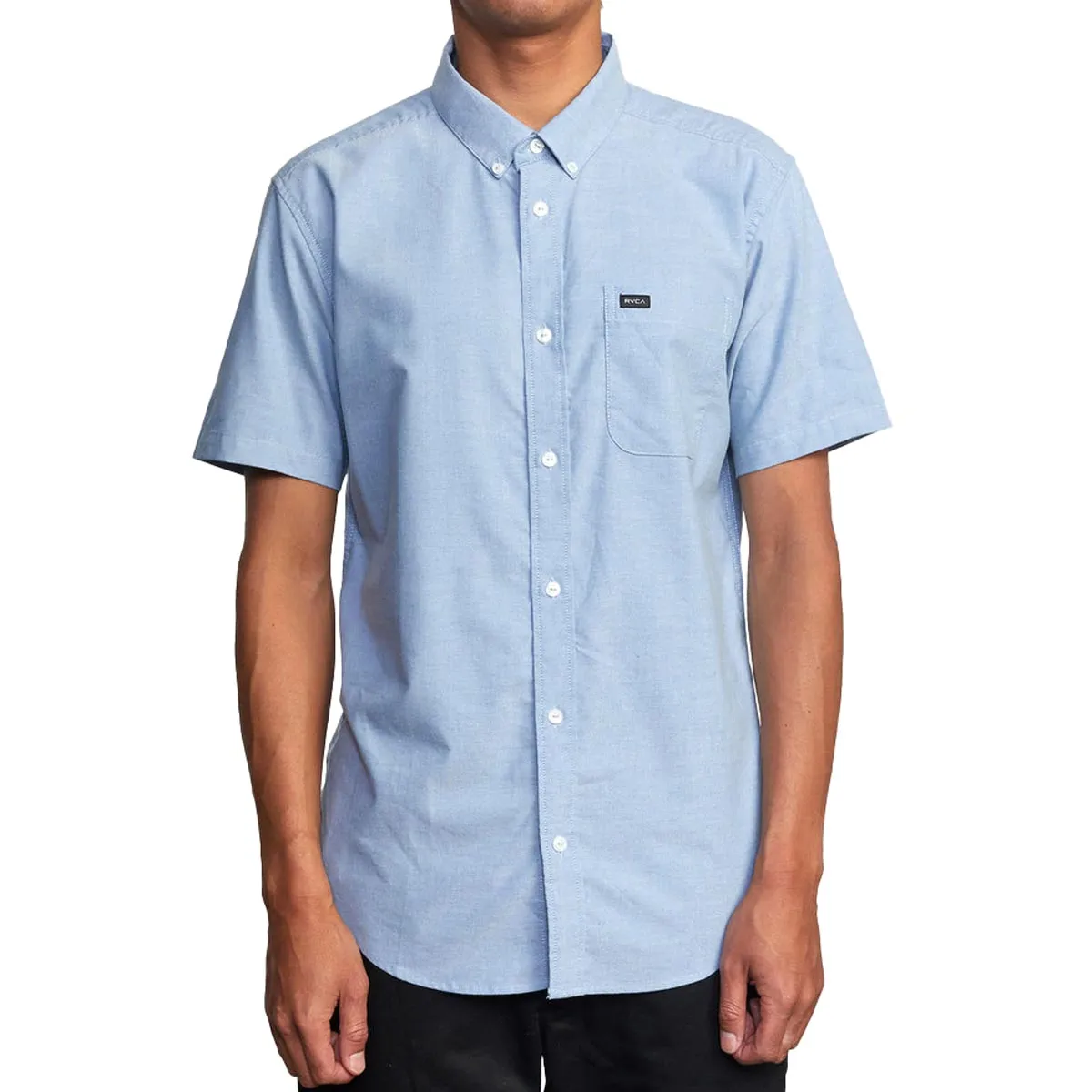 All-day Comfort Zip Front RVCA Thatll Do Stretch Shirt - Oxford Blue 2