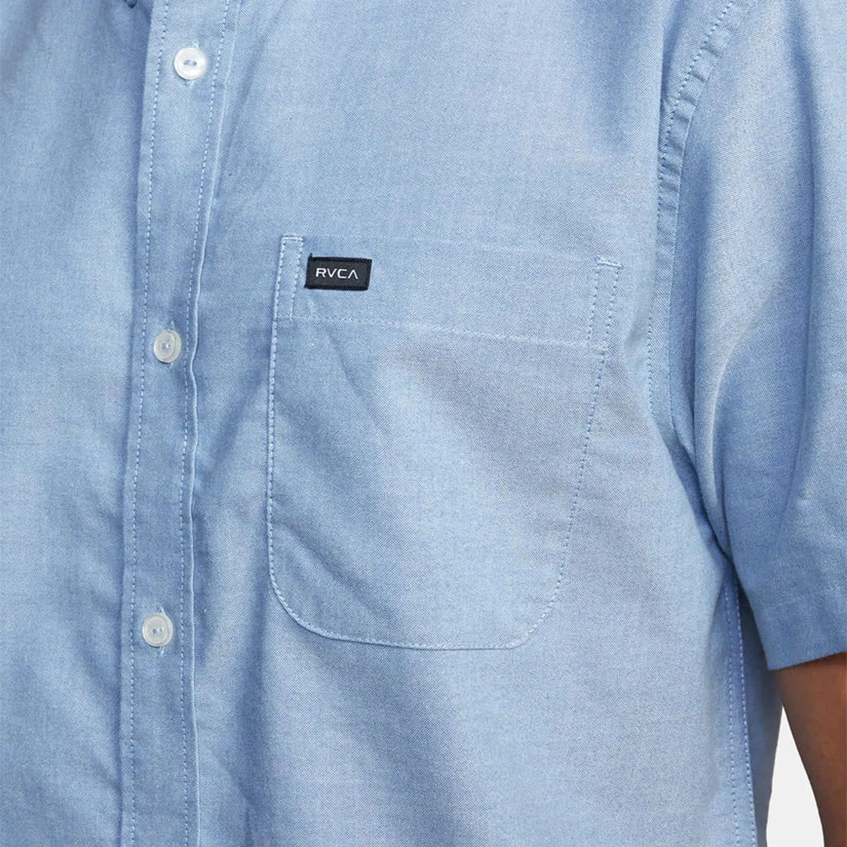 Seasonal Fashion Unstructured Shoulder RVCA Thatll Do Stretch Shirt - Oxford Blue 2