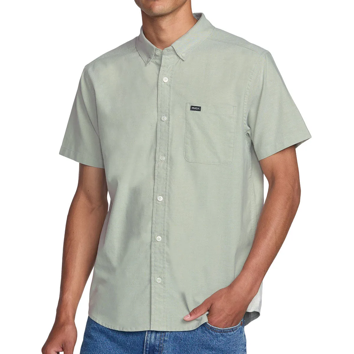 Cultural Inspired RVCA Thatll Do Stretch Shirt - Ranger Green