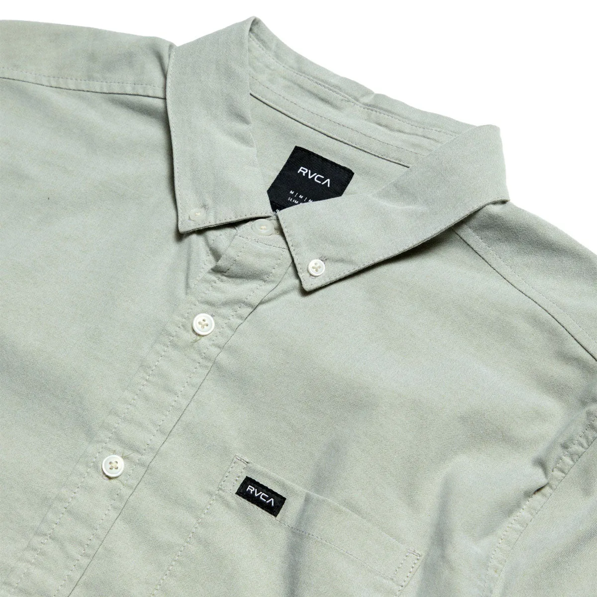 RVCA Thatll Do Stretch Shirt - Ranger Green Breathable Lining Metallic Finish