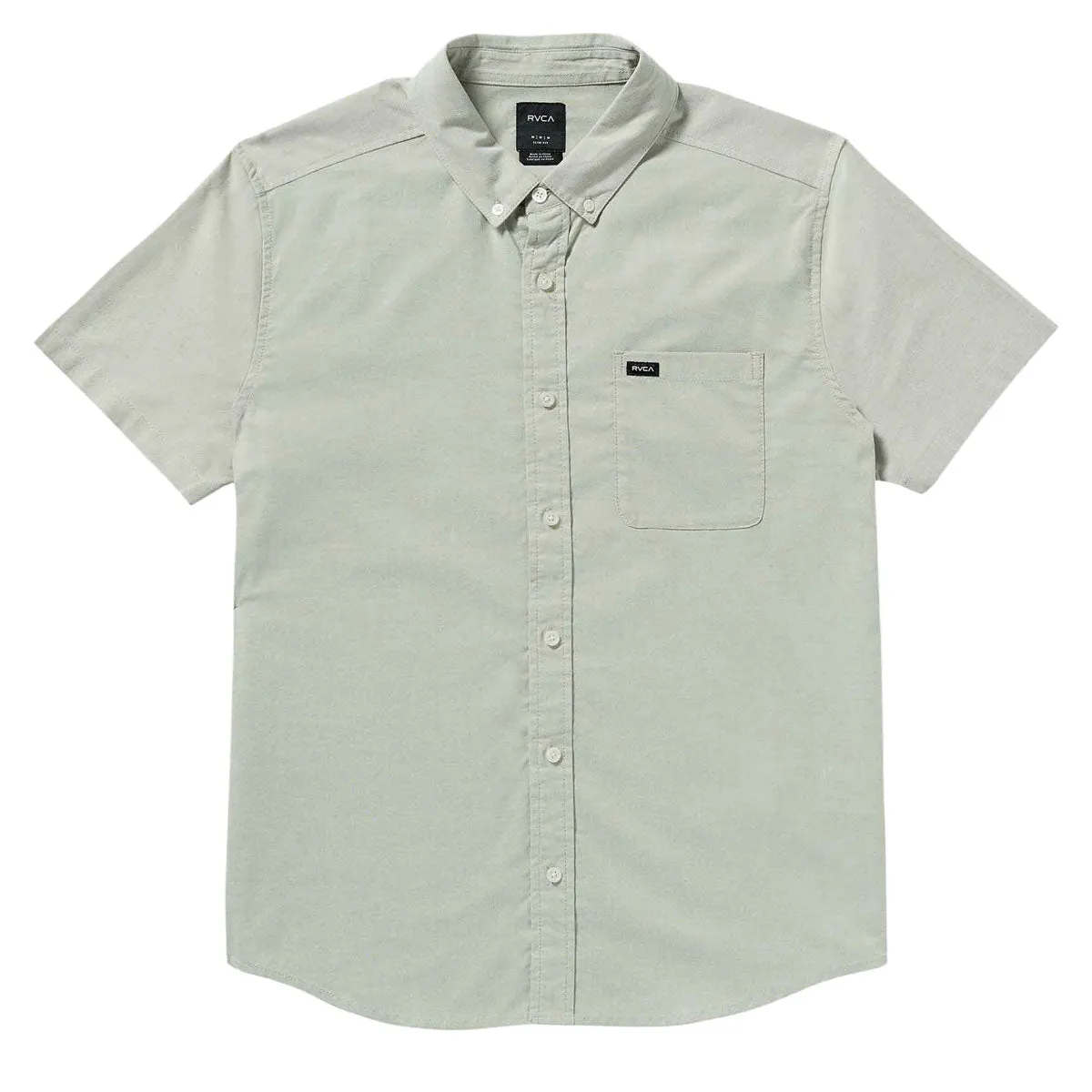 RVCA Thatll Do Stretch Shirt - Ranger Green Ruffle Edge Minimalist Style