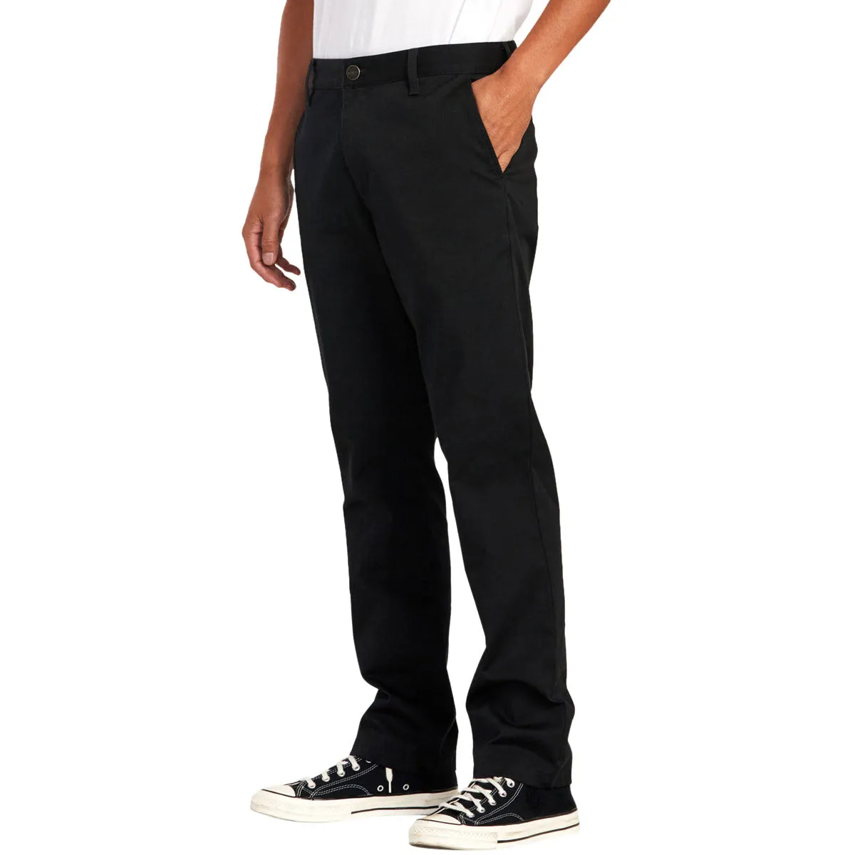 RVCA The Weekend Stretch Pants - New Black Cropped hem