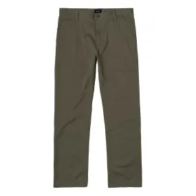 RVCA The Weekend Stretch Pants - Olive 2025 Organic Cotton Blend Sweat Resistant