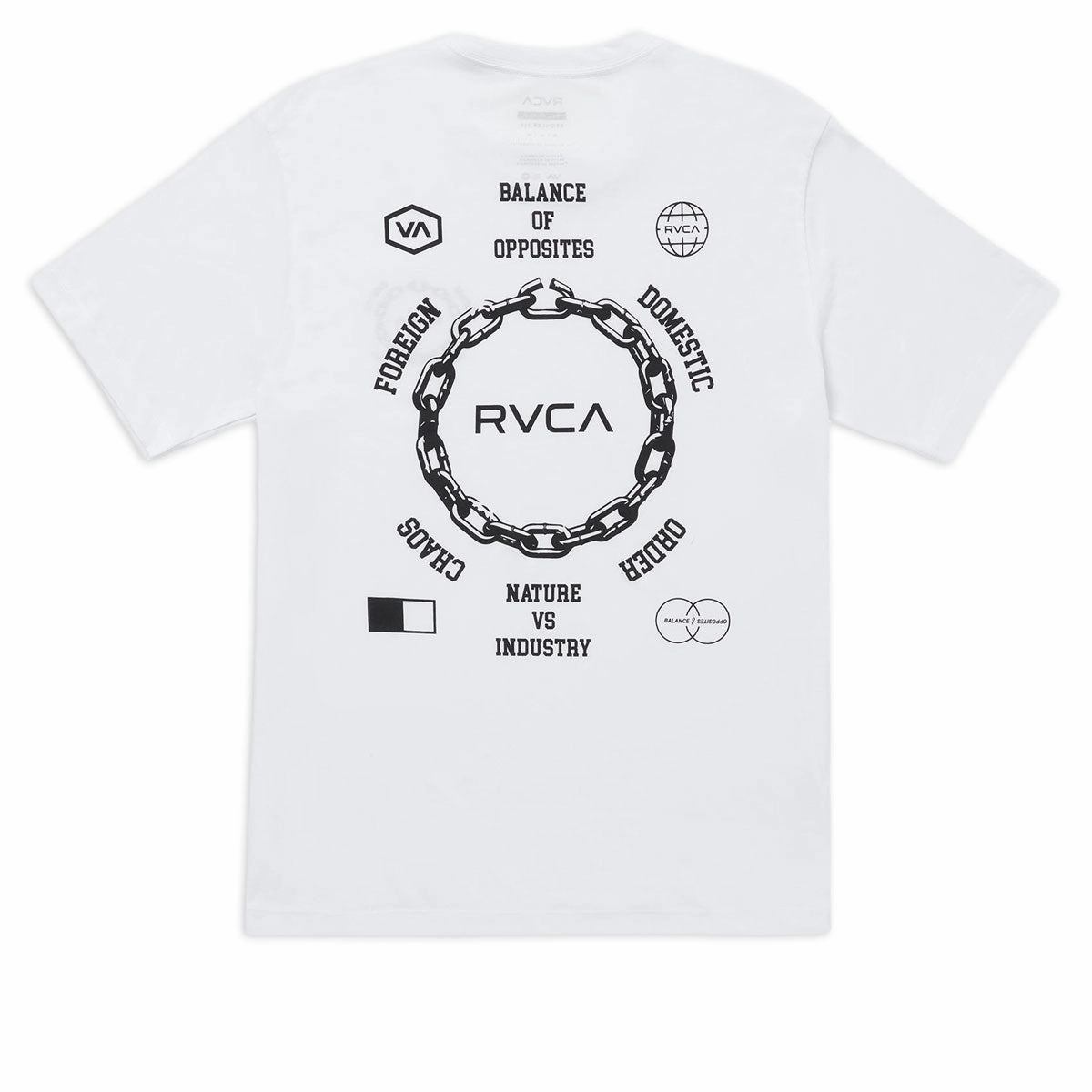 Light and Soft High Durability Weave RVCA Chain Release T-Shirt - White