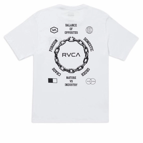 Light and Soft High Durability Weave RVCA Chain Release T-Shirt - White