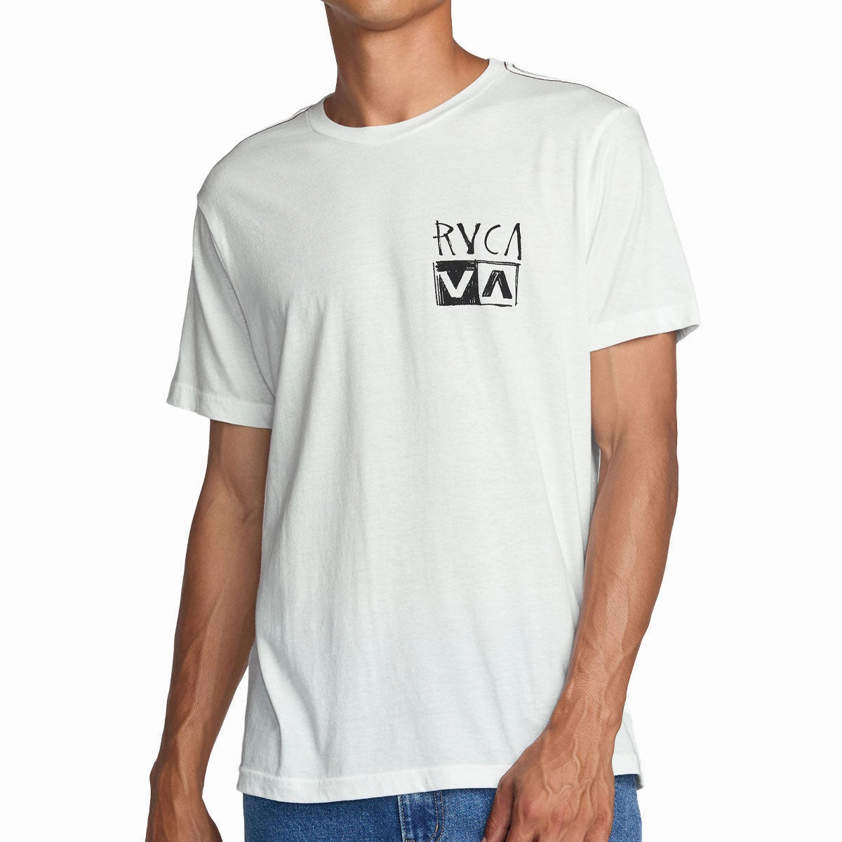 RVCA Horton Panther T-Shirt - Antique White Easy to Style Comfort and Breathable