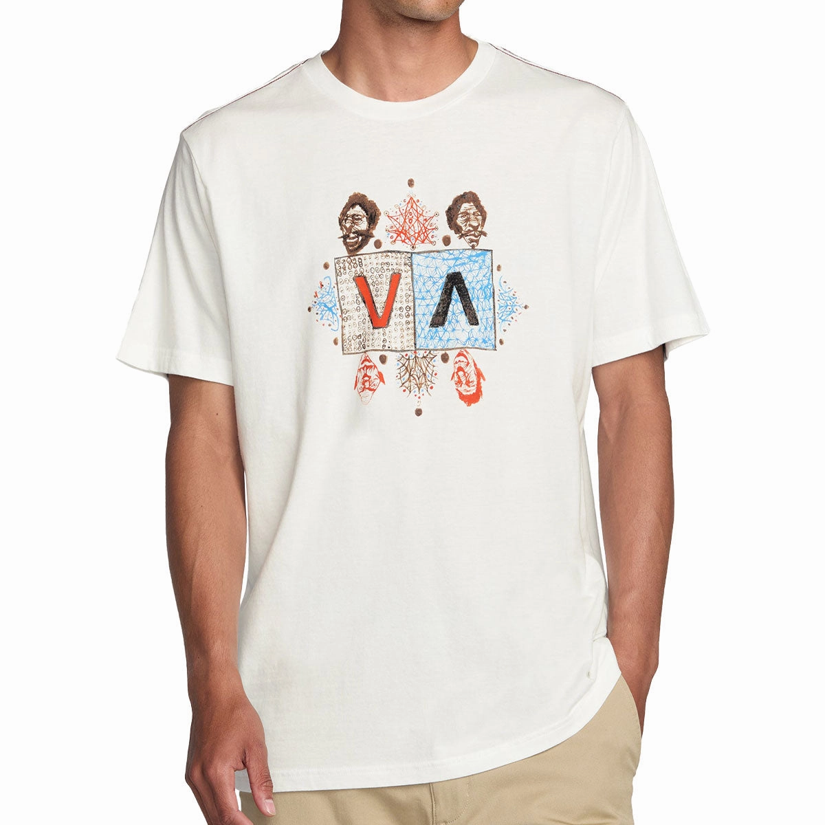 Light and Comfortable Easy Fit Wear RVCA Jacob Balance T-Shirt - Antique White