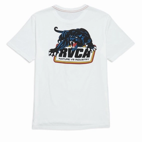 Comfy Top Layered Collar RVCA Penstation T-Shirt - Antique White