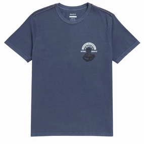 Cool and Relaxed Business Meeting RVCA Snake Charmer T-Shirt - Moody Blue