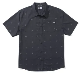 Zip Front Tall friendly Salty Crew Micro Vibes Tech Woven Shirt - Coal