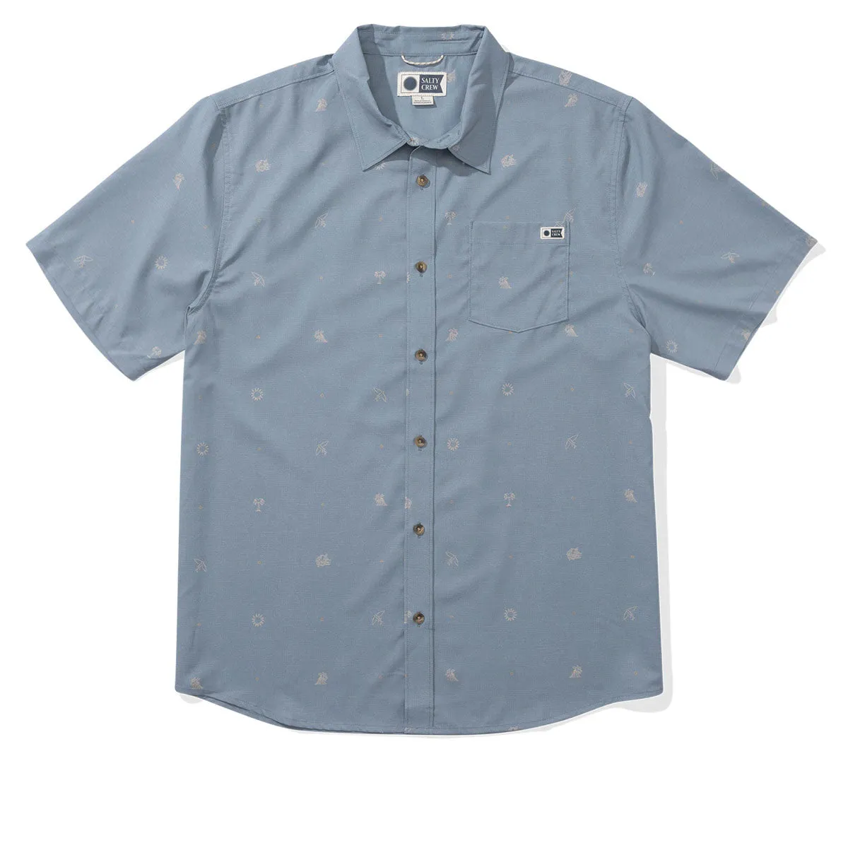 Salty Crew Micro Vibes Tech Woven Shirt - Deep Sea Tuckable Hem Unmatched comfort
