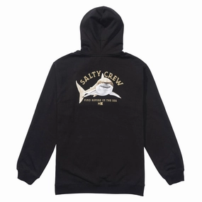 Warm Insulation Skunk like Salty Crew Lurking Fleece Hoodie - Black