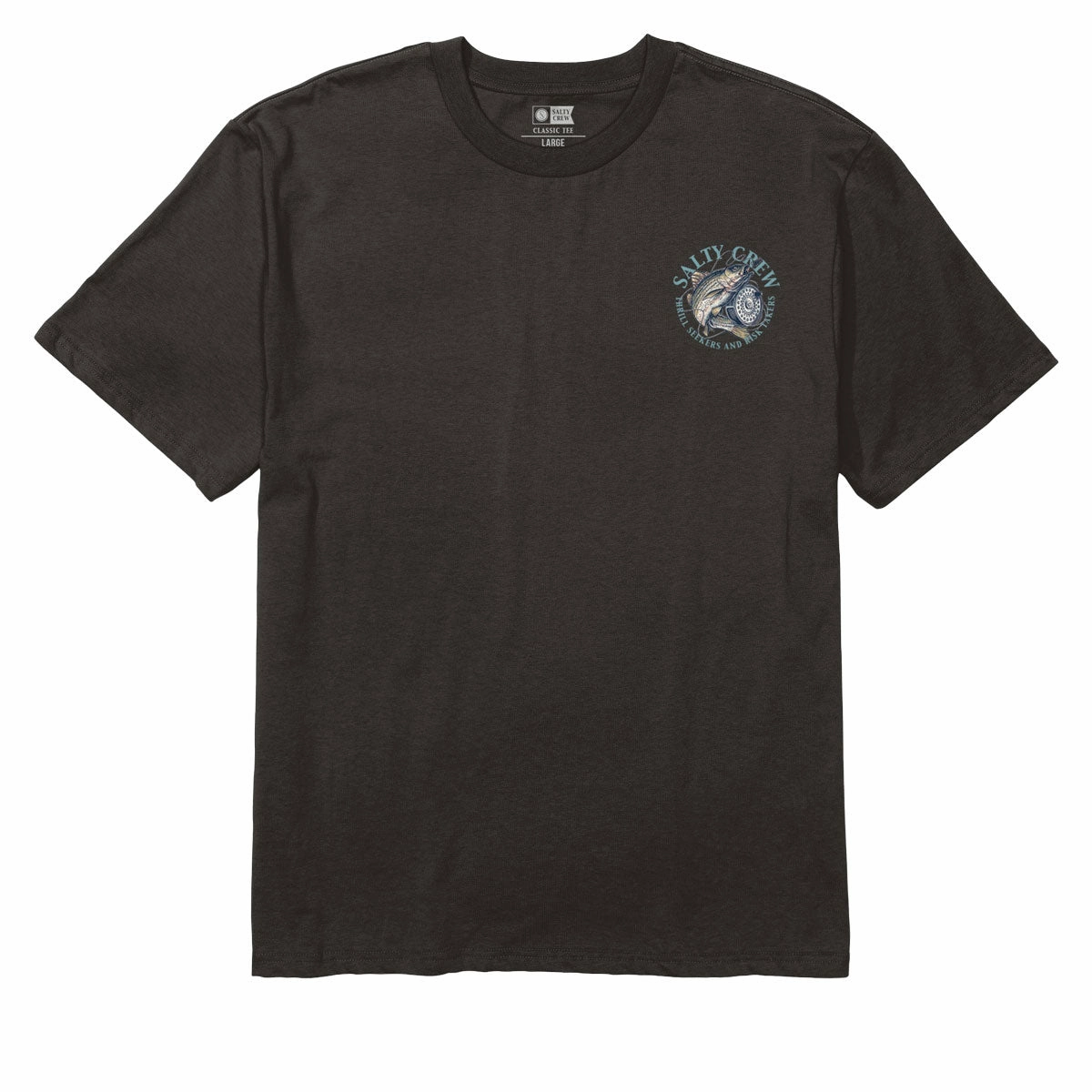 Salty Crew Reel Fly Classic T-Shirt - Black fade resistant color