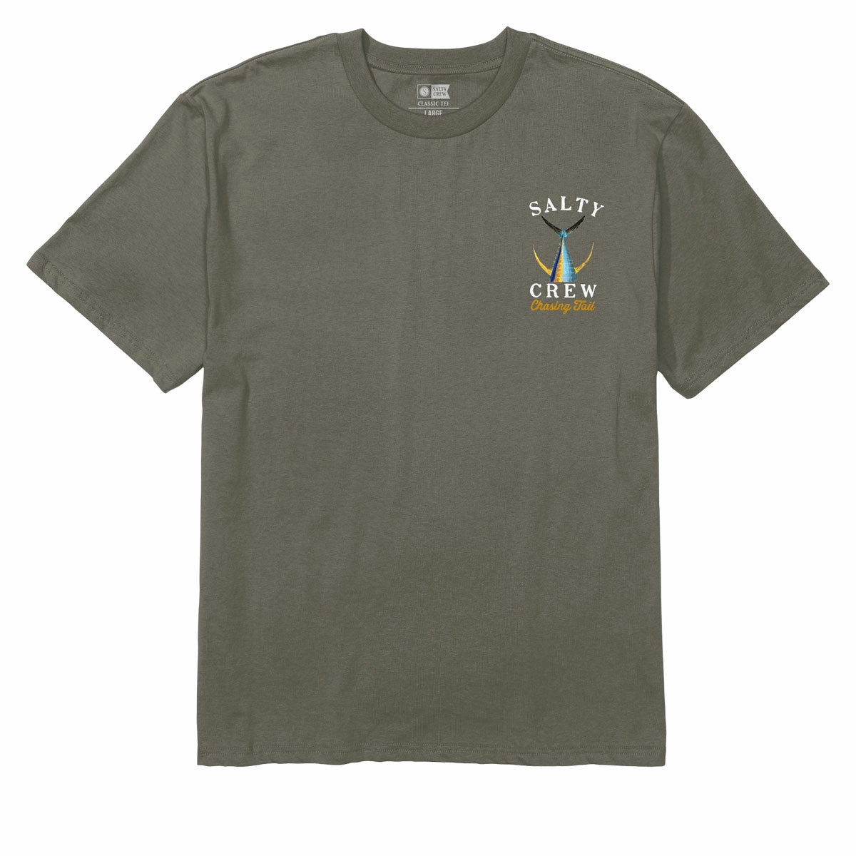 Soft Finish Garment Dyed Technique Salty Crew Tailed Classic T-Shirt - Dusty Olive
