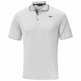 Lightweight Weave DropShoulderDesign Mizuno Quick Dry Performance Plus Polo Shirt - Light Grey