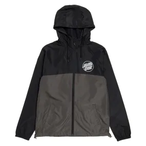 Easy Fit Piece Glow In Dark Trims Santa Cruz Opus Dot Chest Hooded Windbreaker Jacket - Black/Graphite