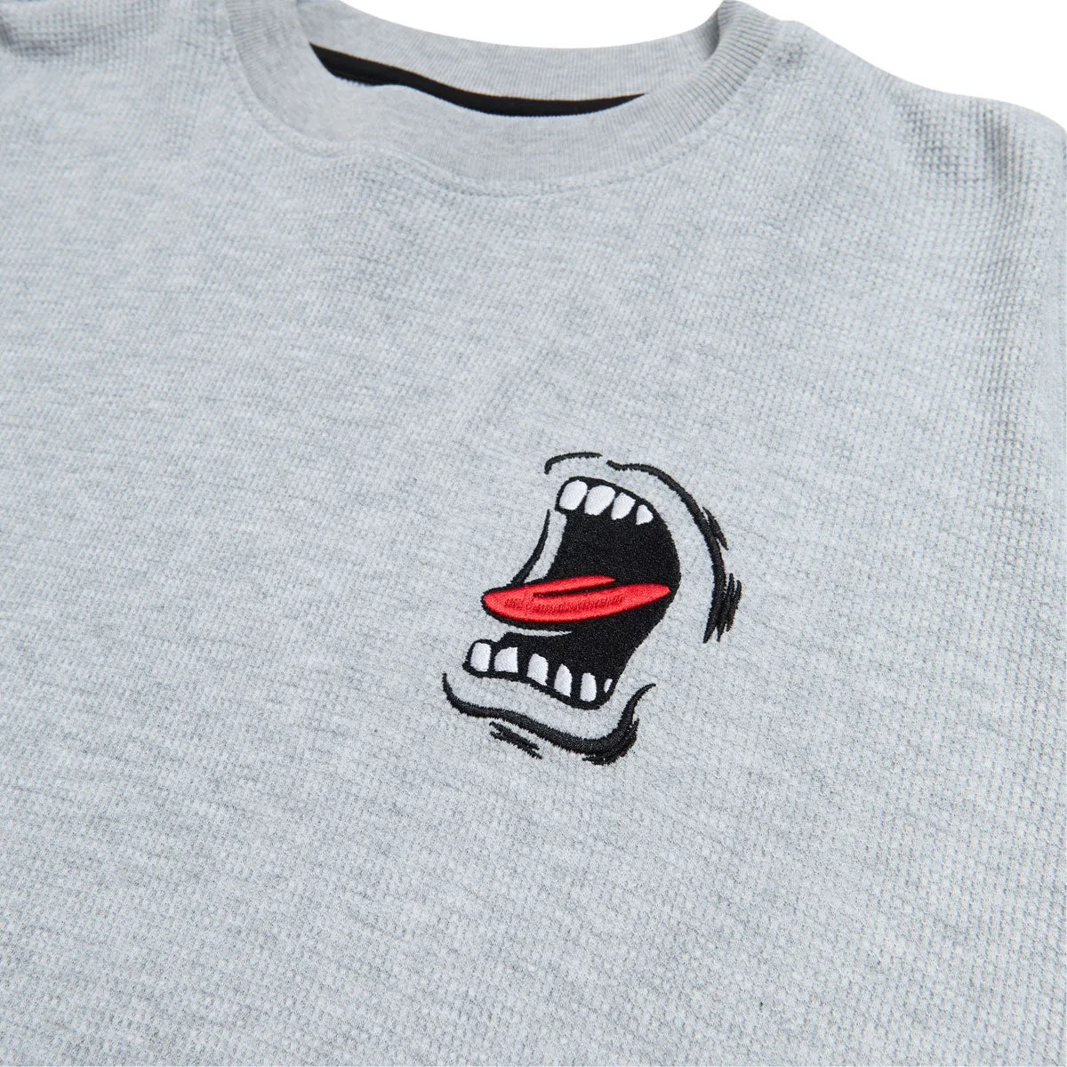 Santa Cruz Screaming Long Sleeve Thermal Shirt - Heather Grey Recycled Polyester Blend