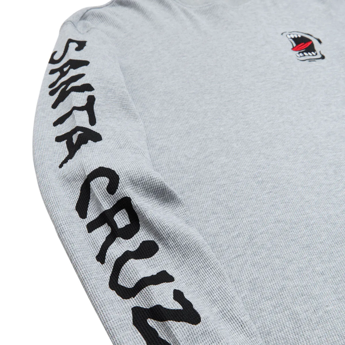 Santa Cruz Screaming Long Sleeve Thermal Shirt - Heather Grey Comfortable Fabric Soft Collar Design