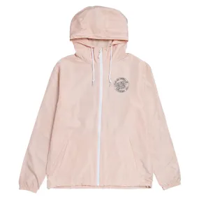 Flexible Fit All Season Santa Cruz Womens MFG Dot Lined Windbreaker Jacket - Blush/White