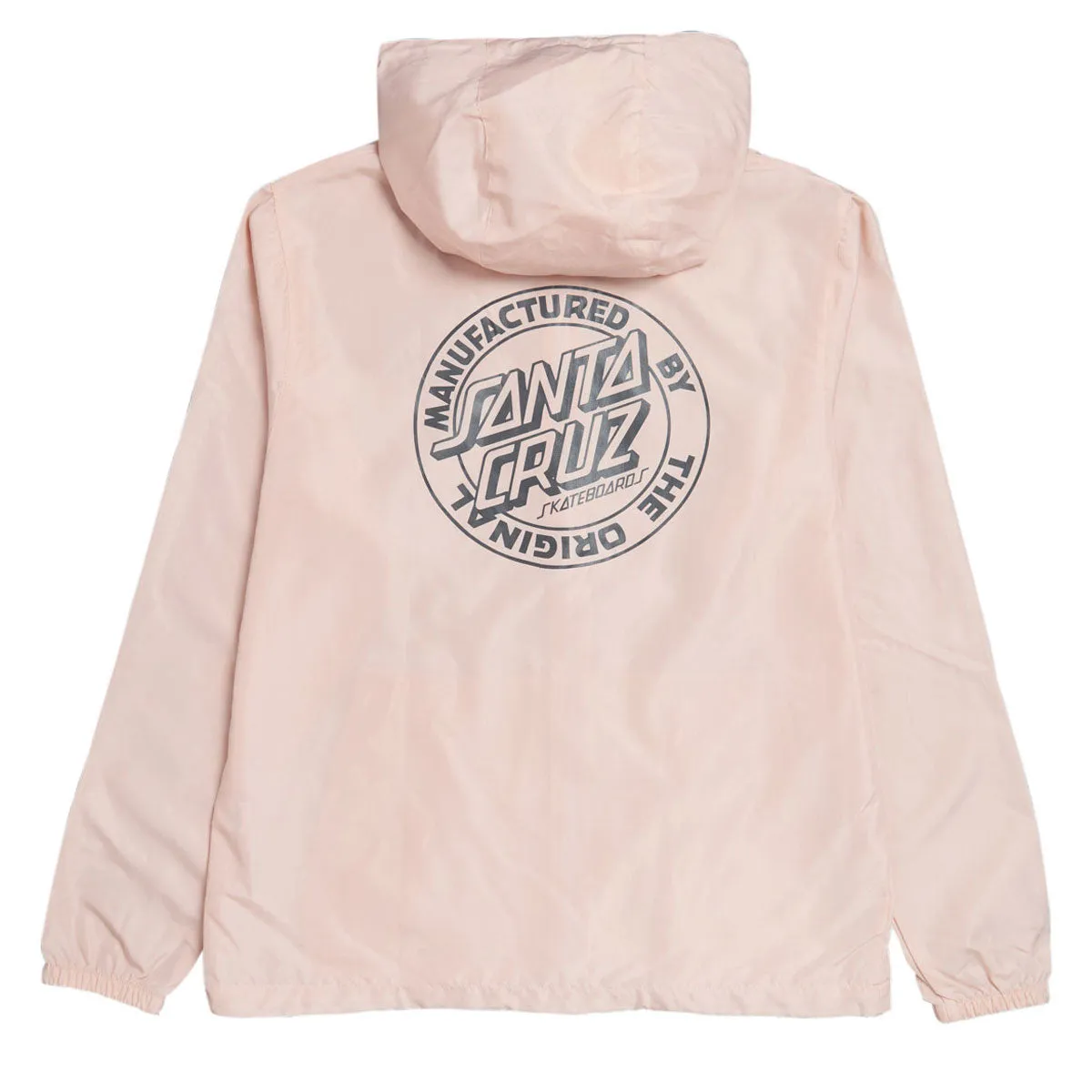 Santa Cruz Womens MFG Dot Lined Windbreaker Jacket - Blush/White snap closure