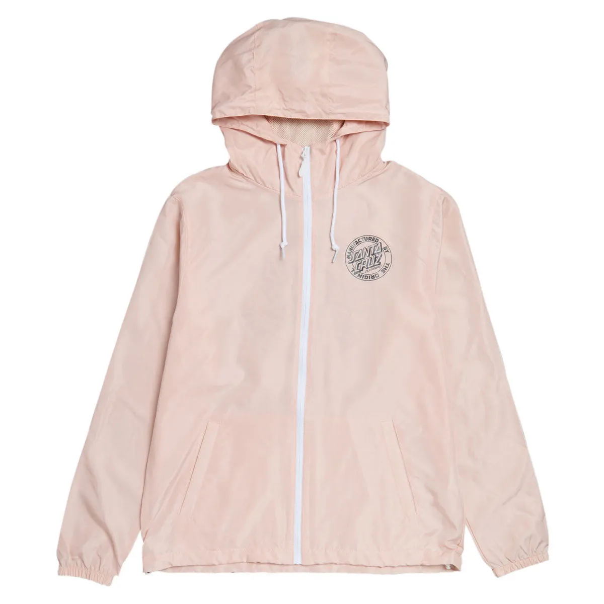 Santa Cruz Womens MFG Dot Lined Windbreaker Jacket - Blush/White Snow Day Effortless Layer
