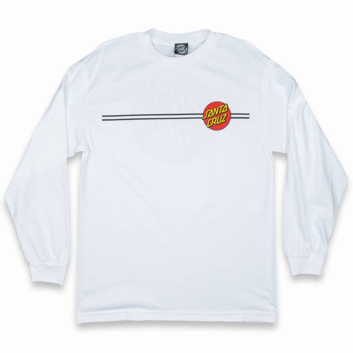 Santa Cruz Classic Dot Long Sleeve T-Shirt - White Breathable mesh panel LayeringFriendly
