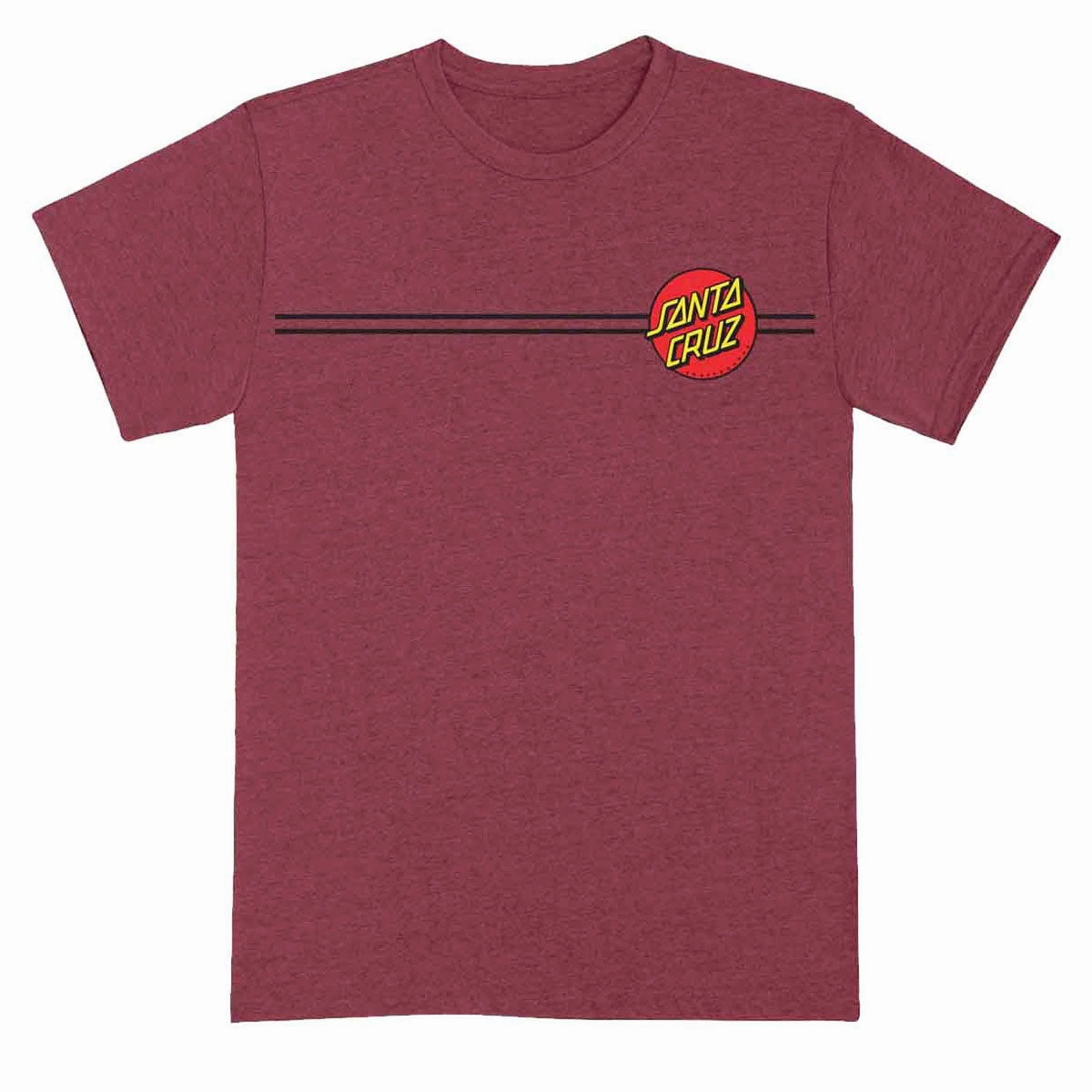 Summer Style Water Based Ink Print Santa Cruz Classic Dot T-Shirt - Heather Cardinal