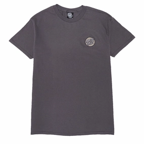 Thermoregulating Fabric Layered Look Santa Cruz Cruz Embroidered T-Shirt - Charcoal/Tan