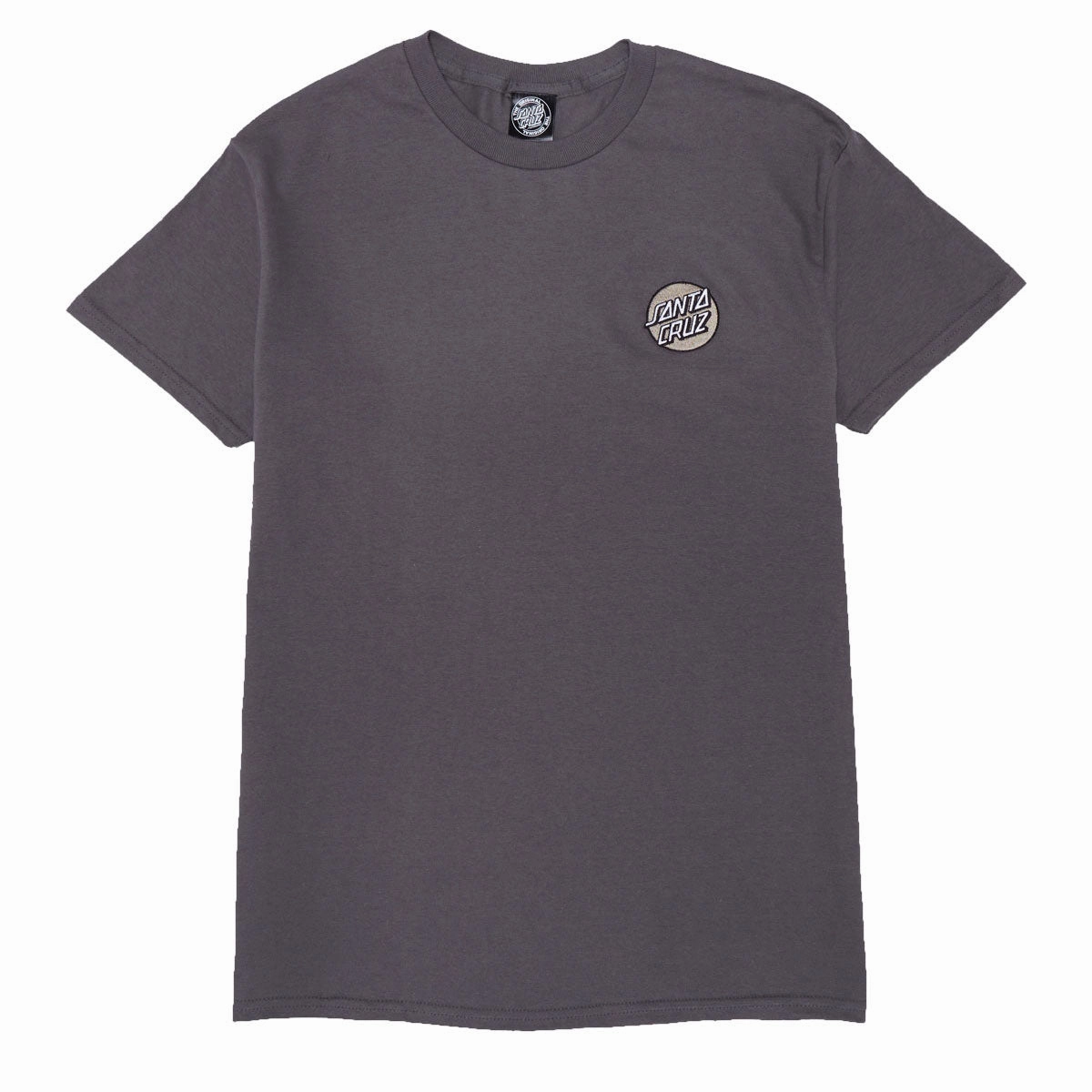 Santa Cruz Cruz Embroidered T-Shirt - Charcoal/Tan MultiPly Fabric