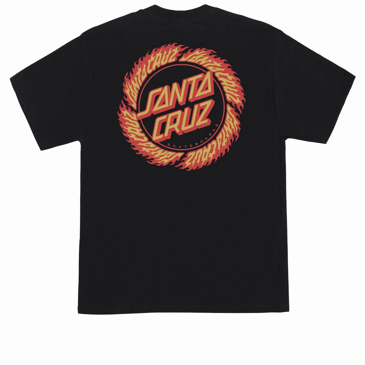 Santa Cruz Flame Ringed Dot T-Shirt - Black High-Quality Fabric