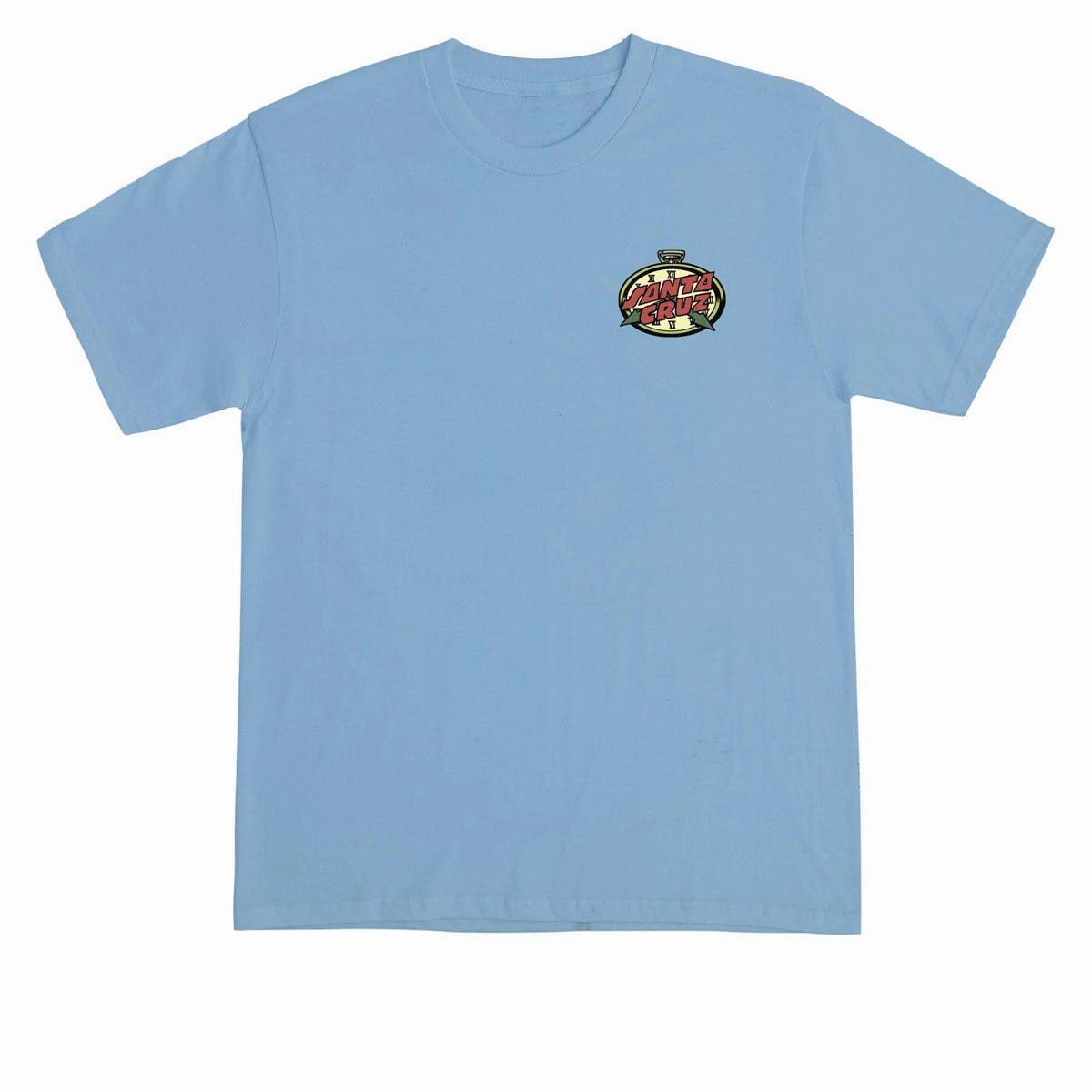 Santa Cruz Grabke All Around T-Shirt - Stone Blue Ribbed Collar Design OdorResistant Fabric