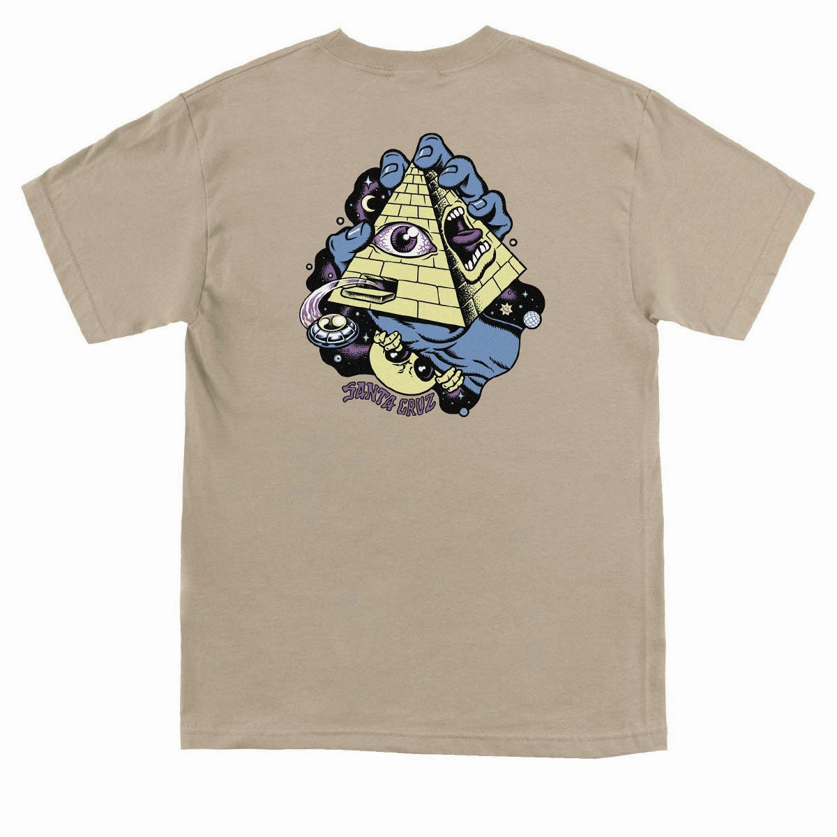 Santa Cruz Knibbs Invasion Hand T-Shirt - Sand Bold Look