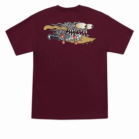 Santa Cruz Meek Slasher T-Shirt - Maroon/Grey Cozy And Stylish Ethically Sourced Cotton