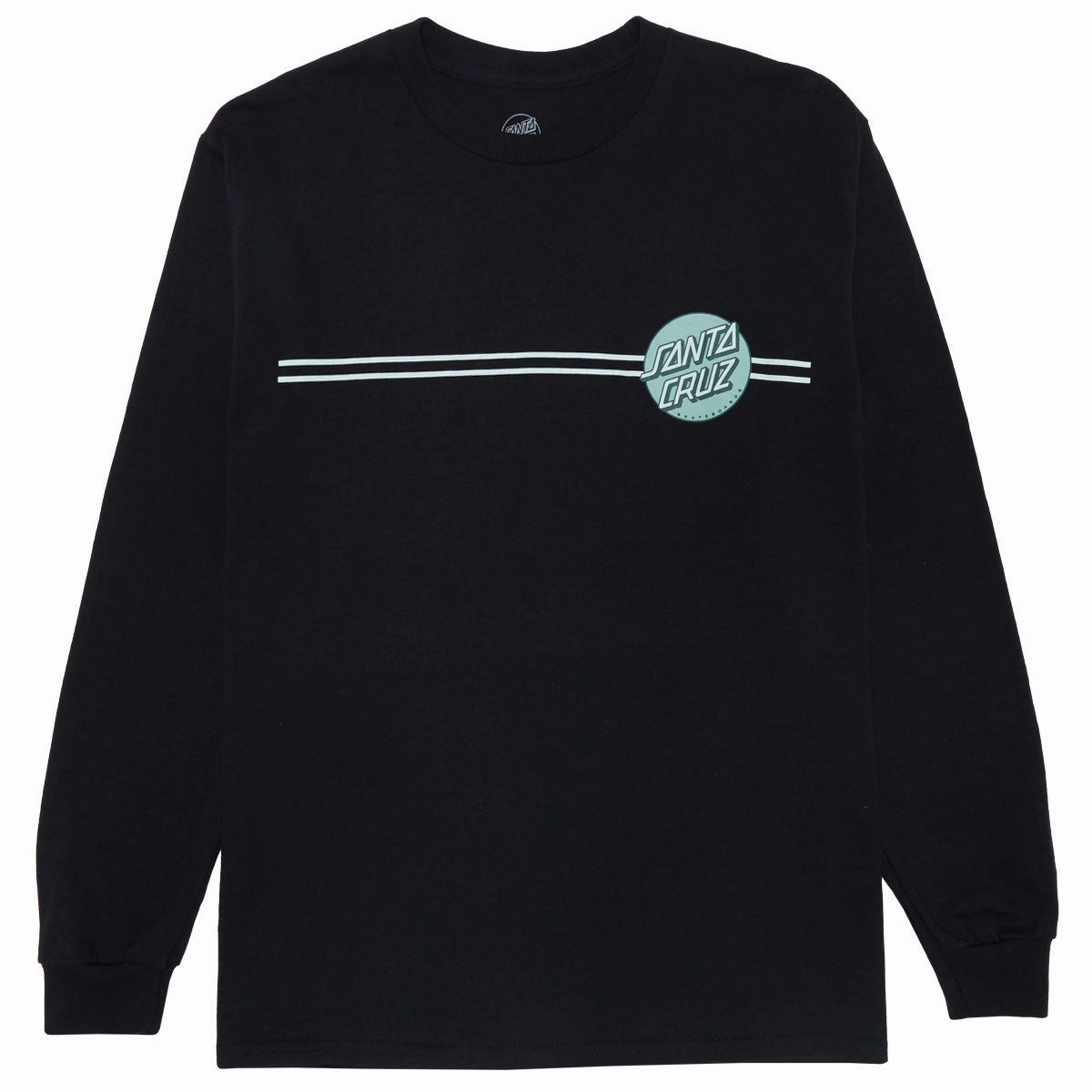 Santa Cruz Other Dot Long Sleeve T-Shirt - Black/Tonal Green Soft touch finish