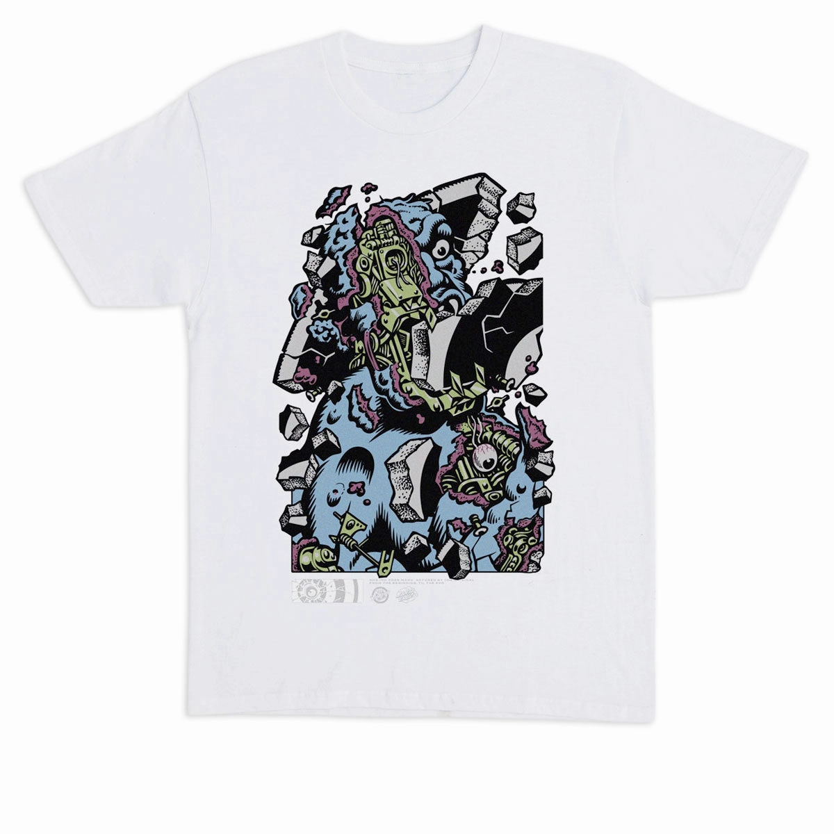 Versatile Layering Santa Cruz Roskopp Macro Front T-Shirt - White