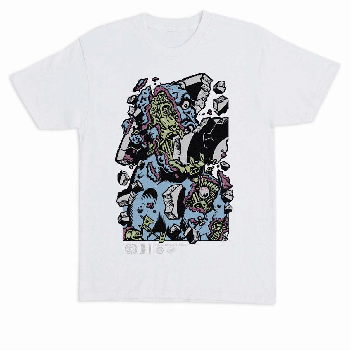 Santa Cruz Roskopp Macro Front T-Shirt - White Subtle Details