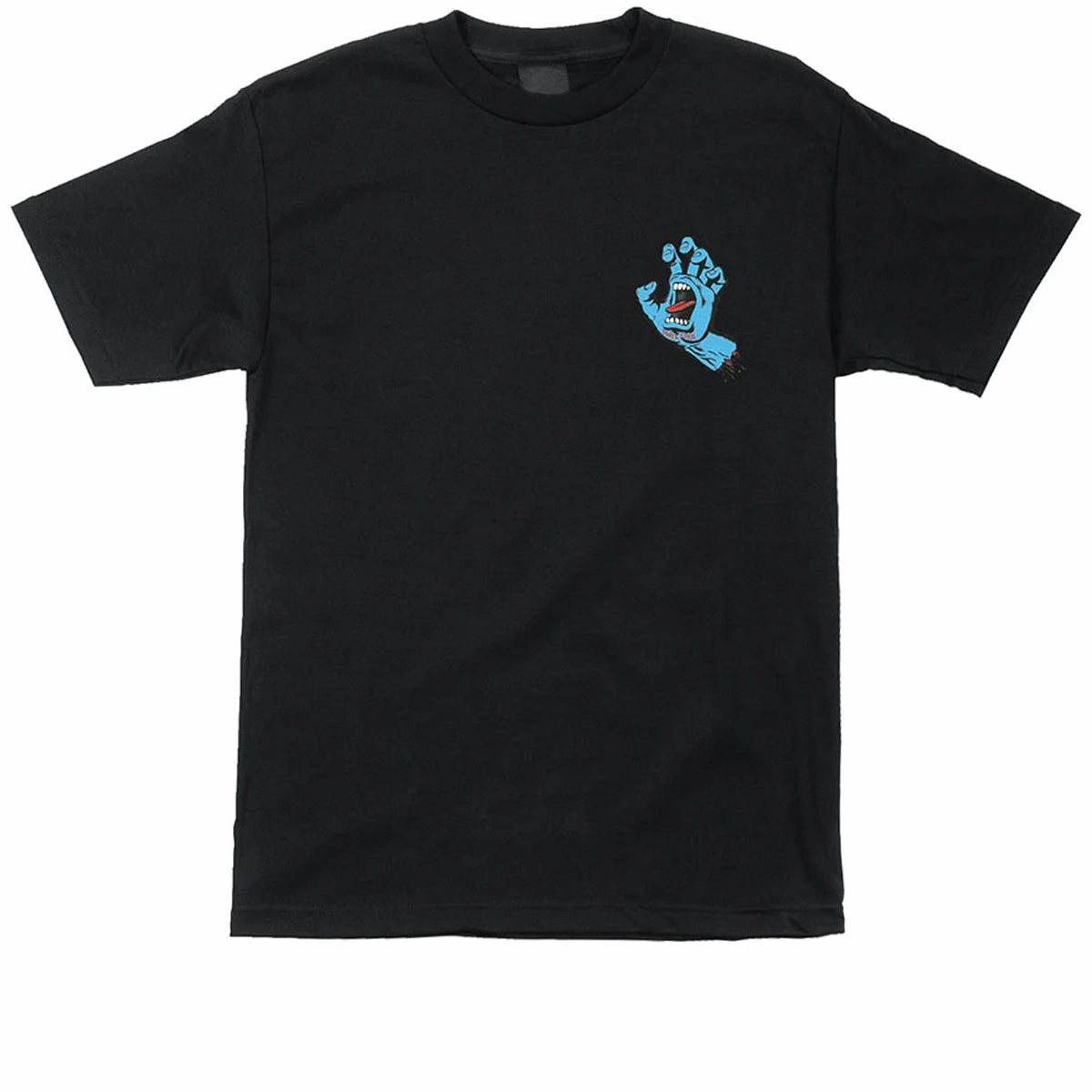 Feminine Appeal Wrinkle Resistant Texture Santa Cruz Screaming Hand T-Shirt - Black