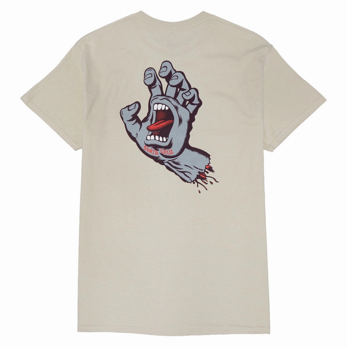 Easy Care Casual Comfort Santa Cruz Screaming Hand T-Shirt - Sand/Maroon/Grey
