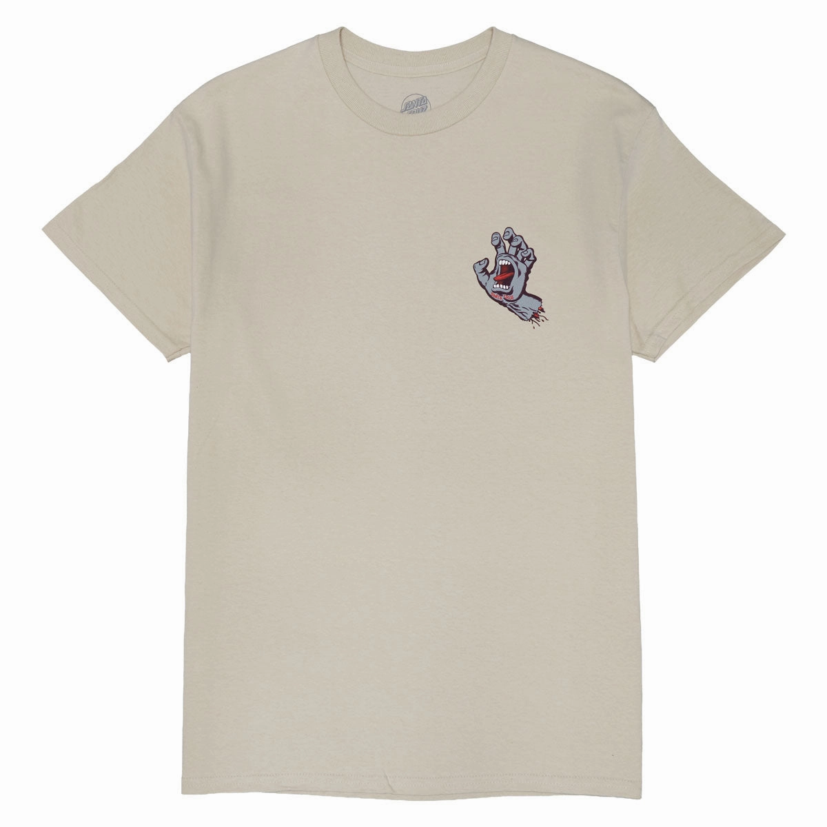 Chilly Day Comfort Santa Cruz Screaming Hand T-Shirt - Sand/Maroon/Grey