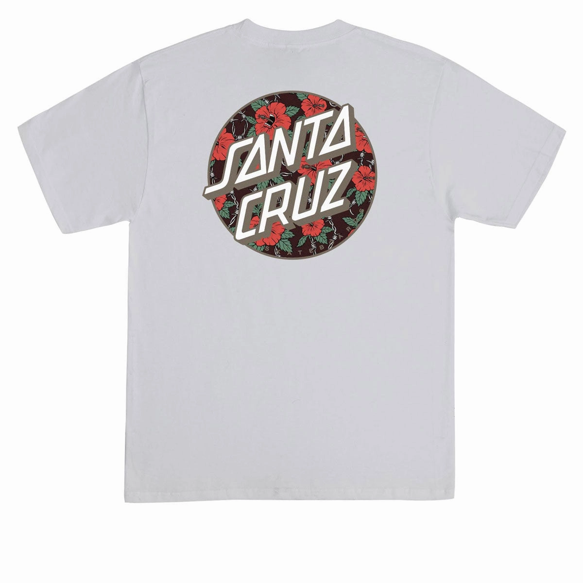 Santa Cruz Screaming Hibiscus Dot T-Shirt - Ash Soft Wearable