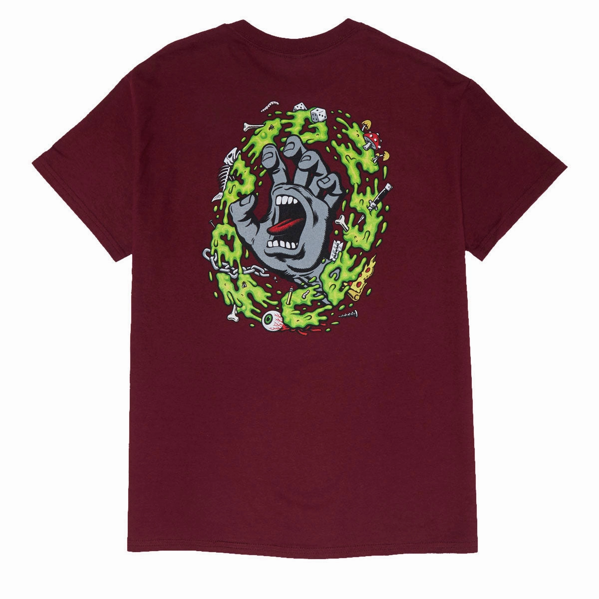 Layering Options Breathable and Comfortable Santa Cruz Slime Scream T-Shirt - Maroon