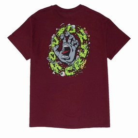 Layering Options Breathable and Comfortable Santa Cruz Slime Scream T-Shirt - Maroon