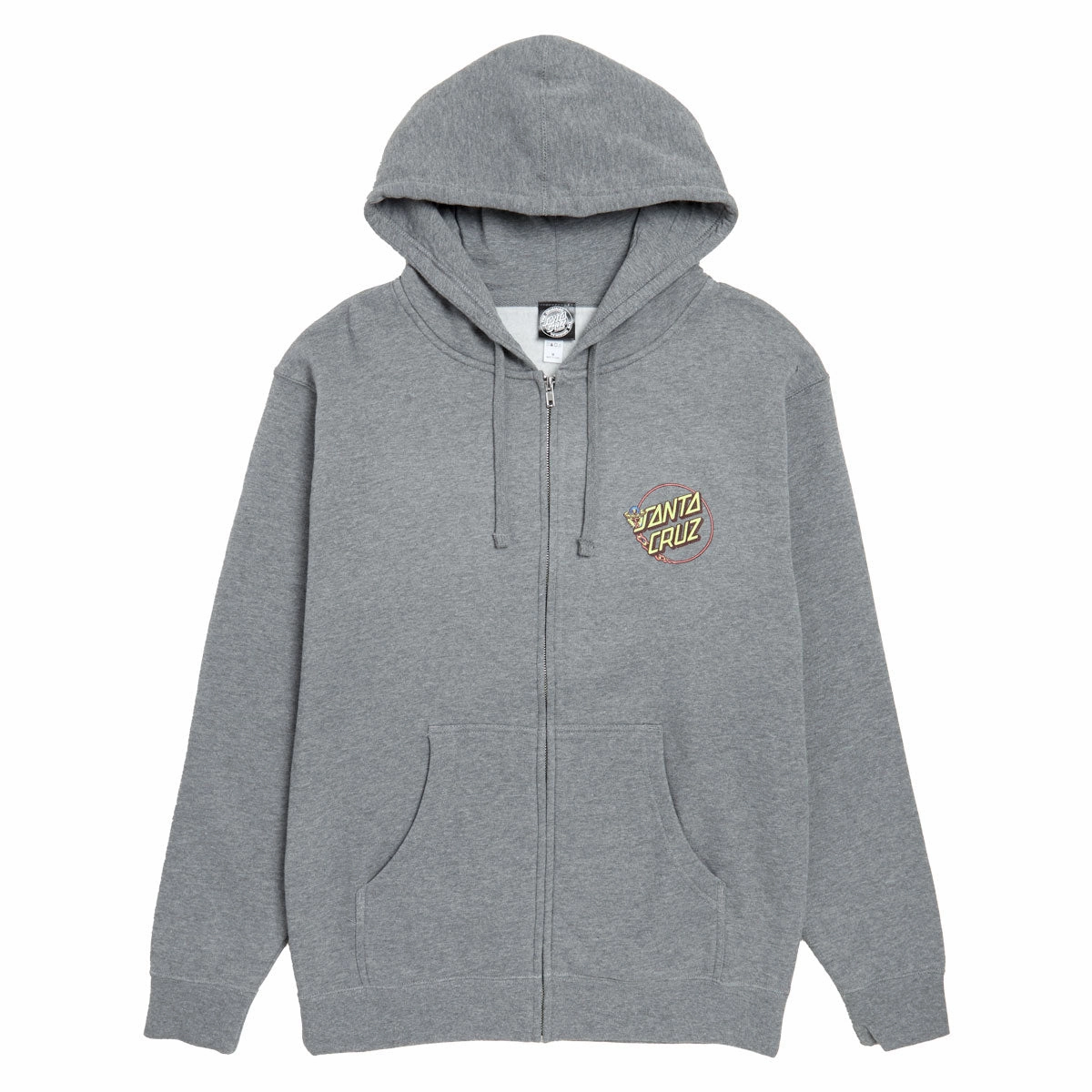 Santa Cruz Winkowski Dope Planet 2 Dot Zip Hoodie - Gunmetal Heather Knit texture